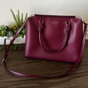 Kate Spade Deep Berry Two-Way Satchel w/Crossbody Strap